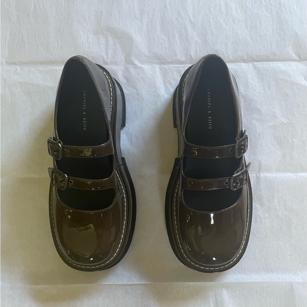 Charles & Keith Frankie Patent Platform Mary Janes